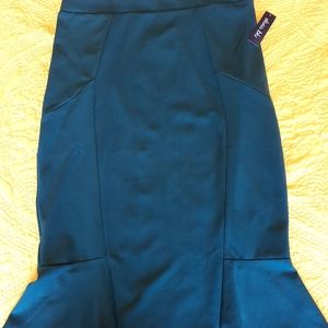 Olivia blue olive green large size mermaid tail shaped midi skirt